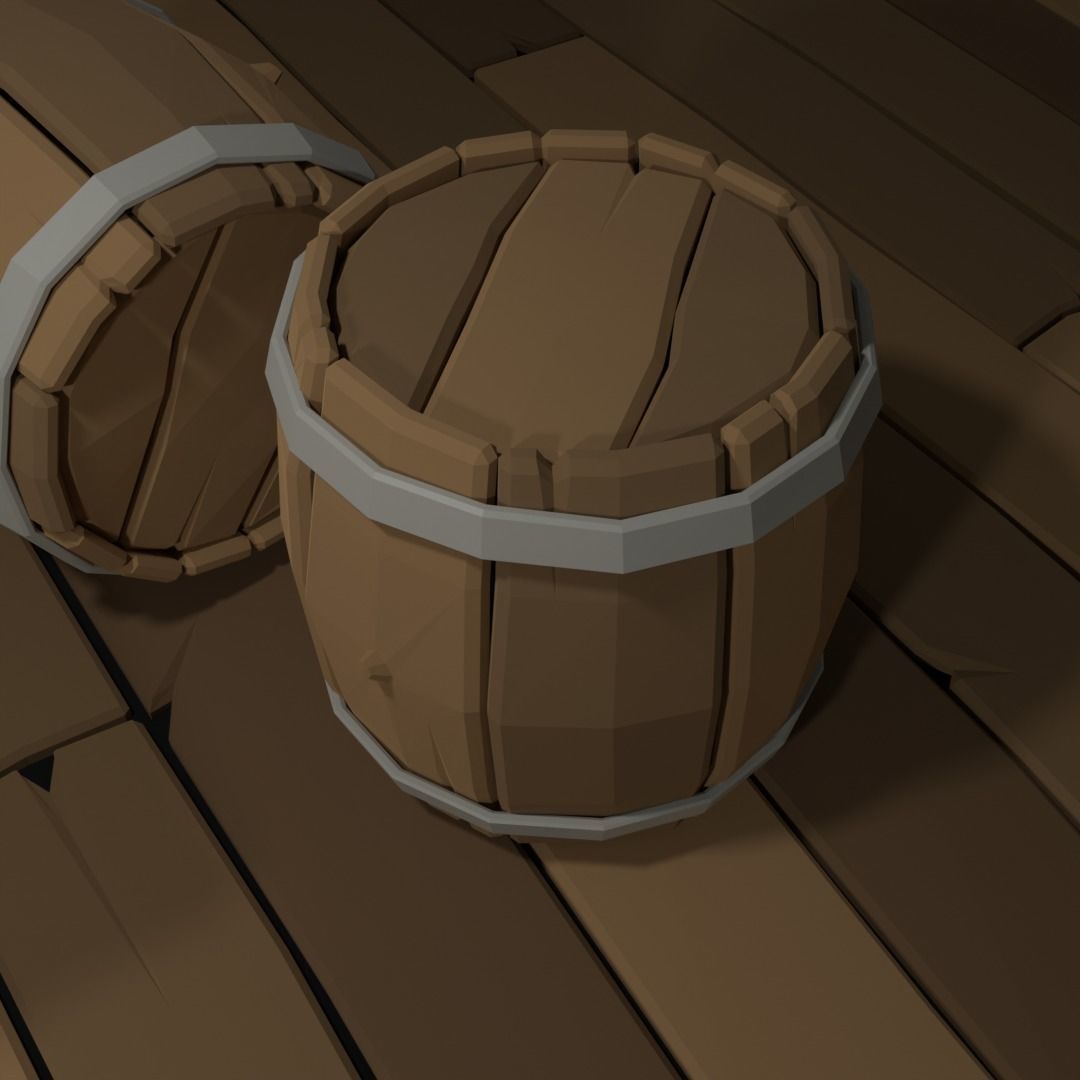 Low-polygon thief table Low-poly 3D model_2