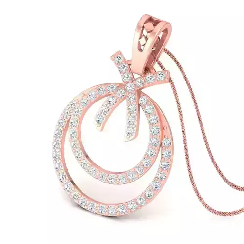 Pendant Casual circle in circle gemstone