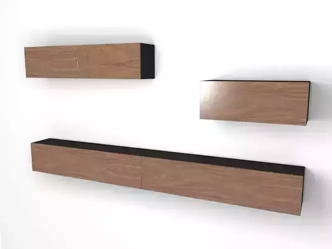 Basic Modular shelves Free low-poly 3D model