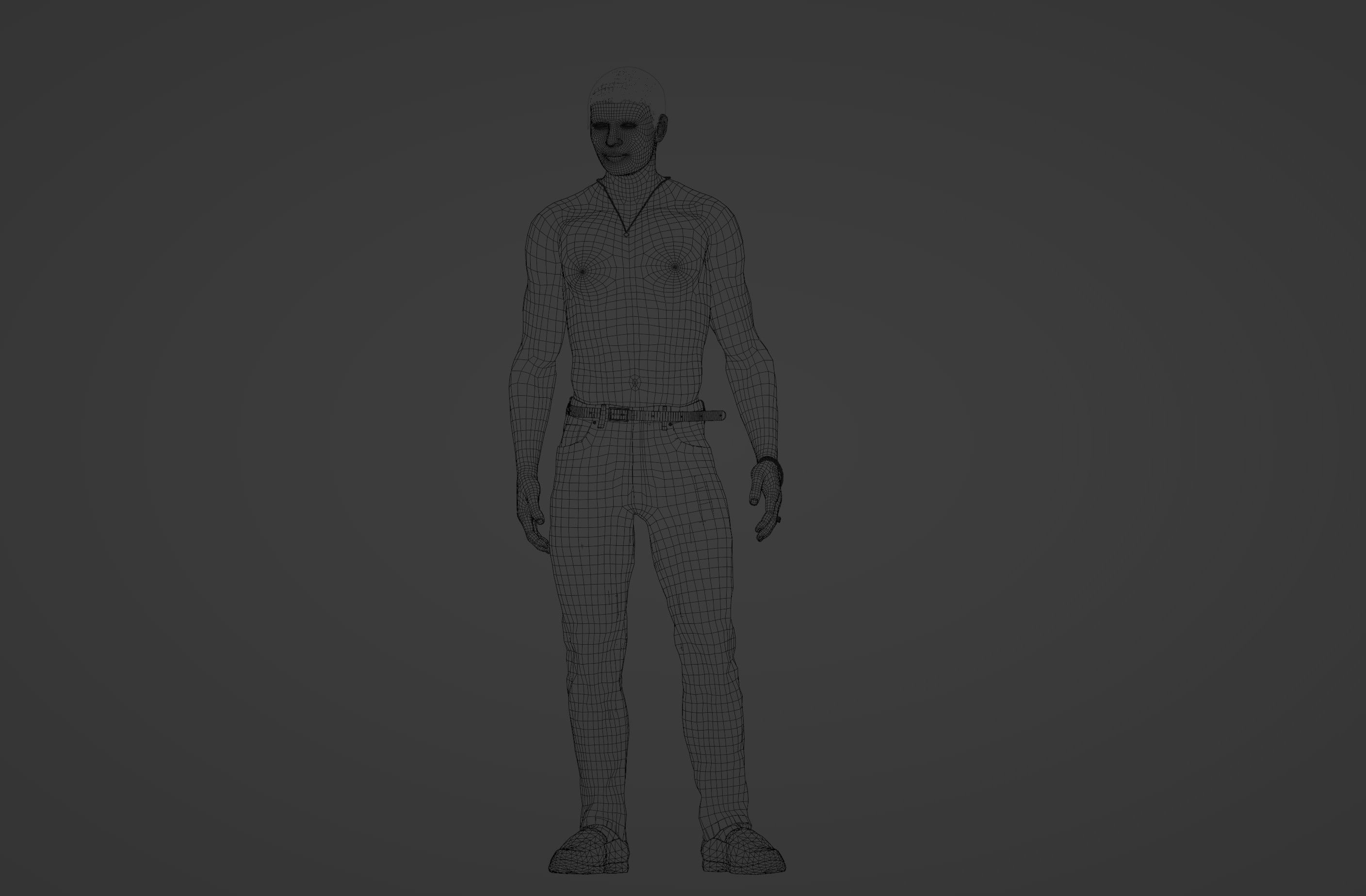 Young man on a sunny summer day 3D model_5