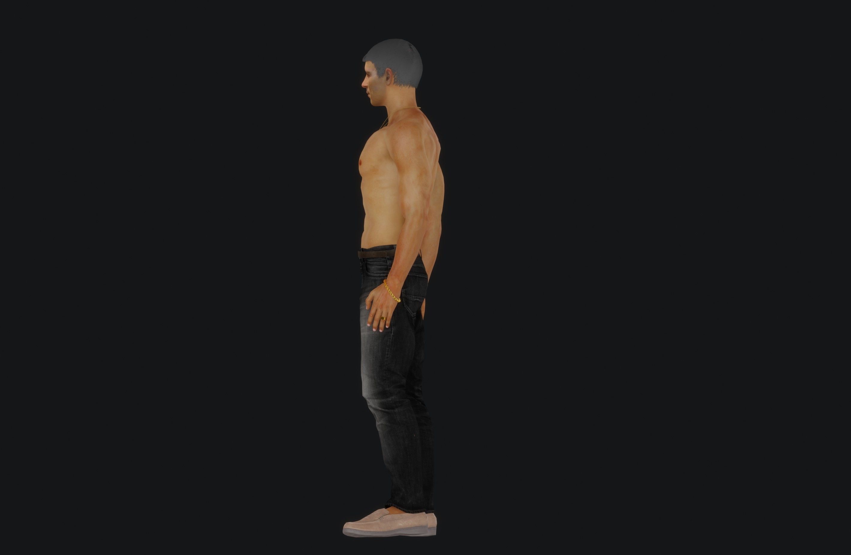 Young man on a sunny summer day 3D model_1