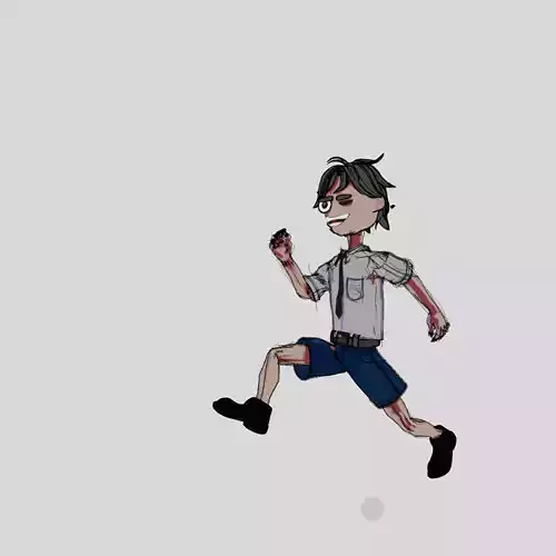 NPR SHADED 2d shaded school boy fully-rigged 