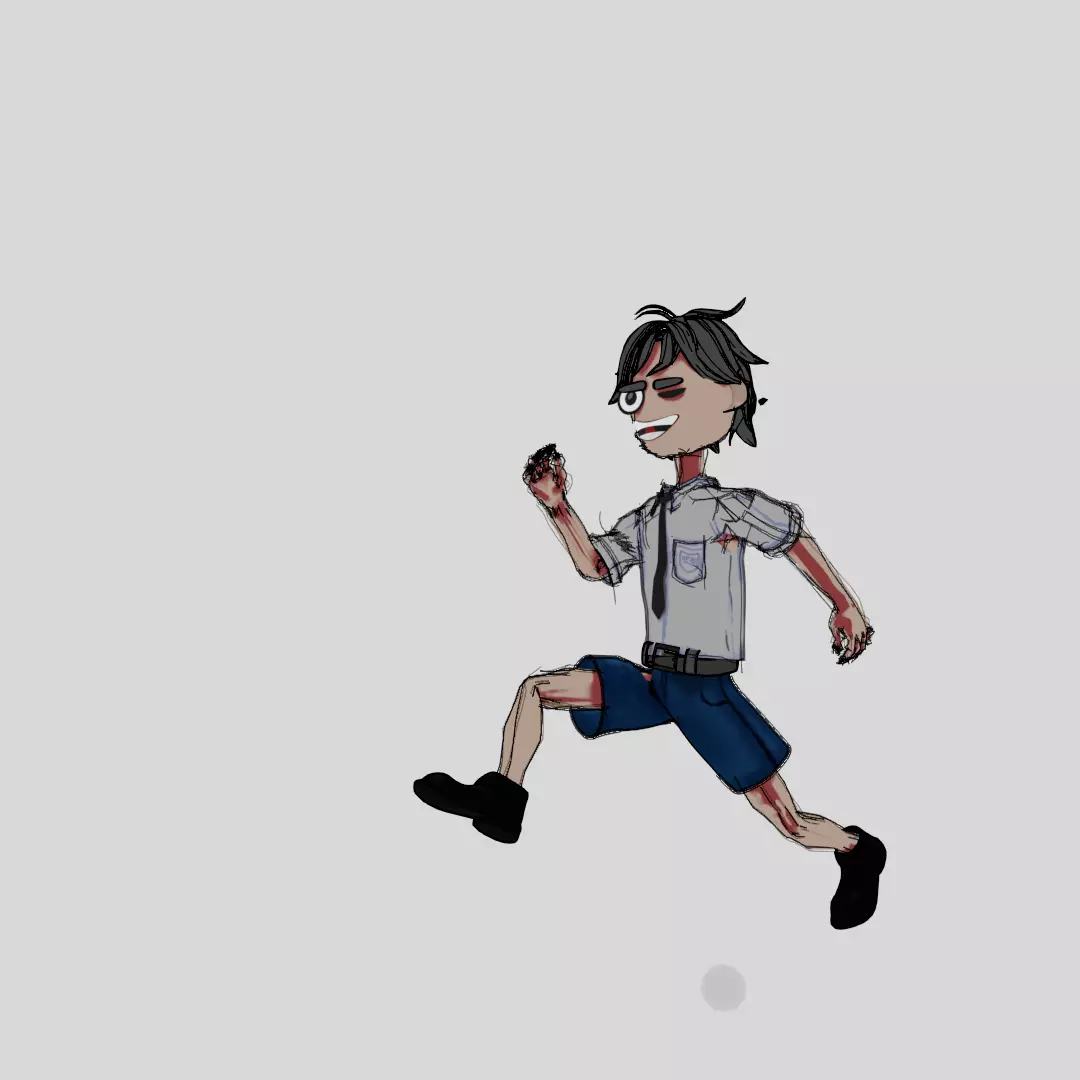 NPR SHADED 2d shaded school boy fully-rigged 3D model