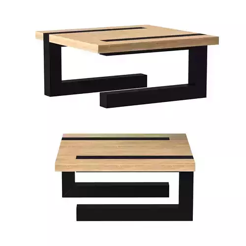 Wooden Loft Coffee Table with Black Metal Legs