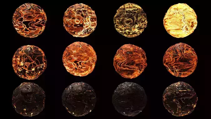 Mega Active Volcano-Lava Animated Material Bundle