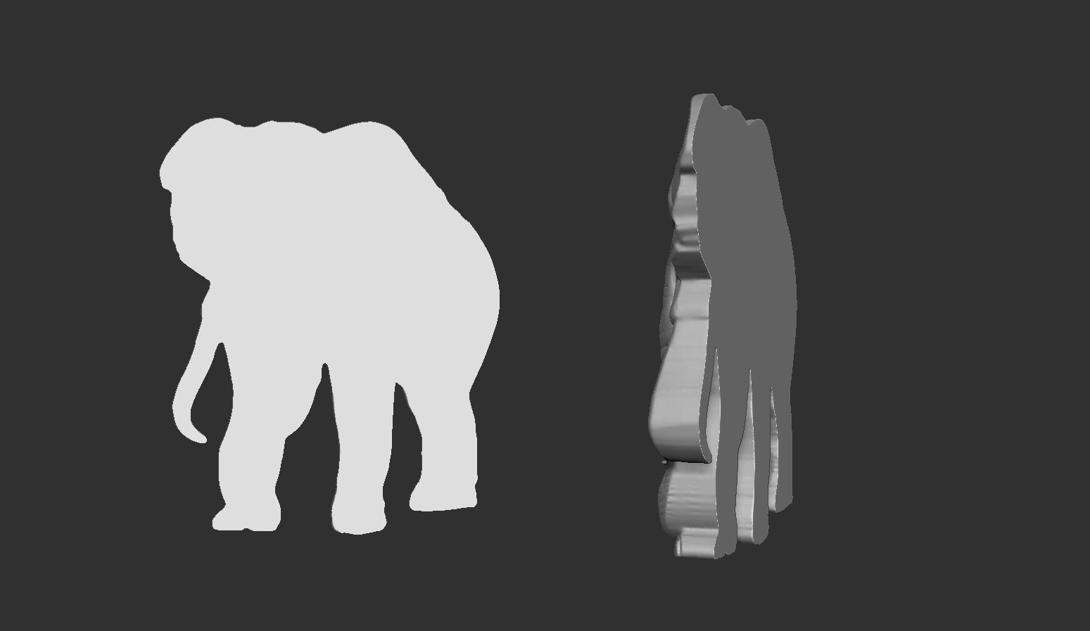 Elephant Bas Relief 3D print model_9