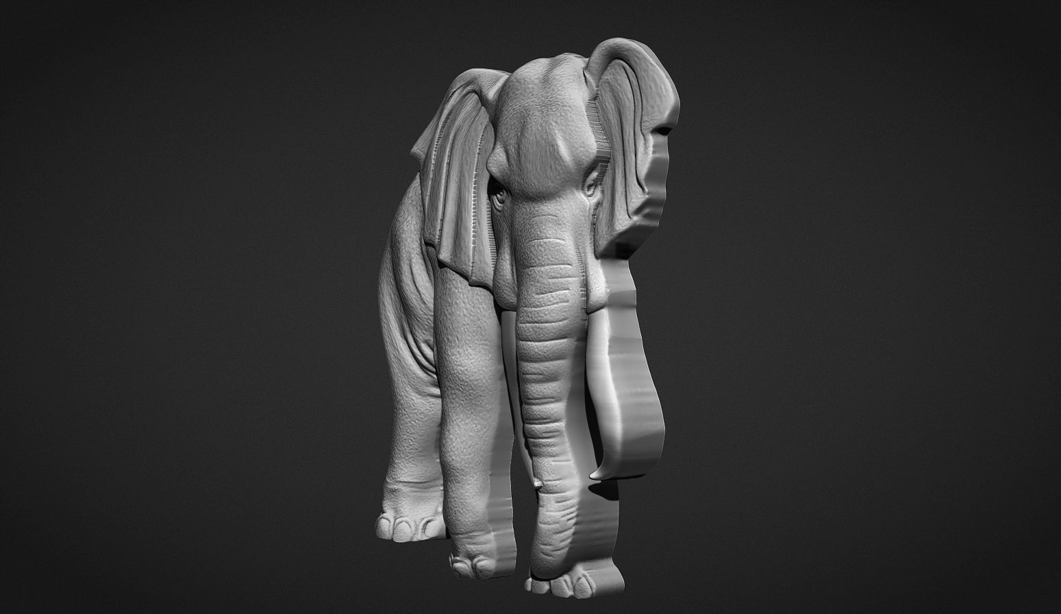 Elephant Bas Relief 3D print model_1