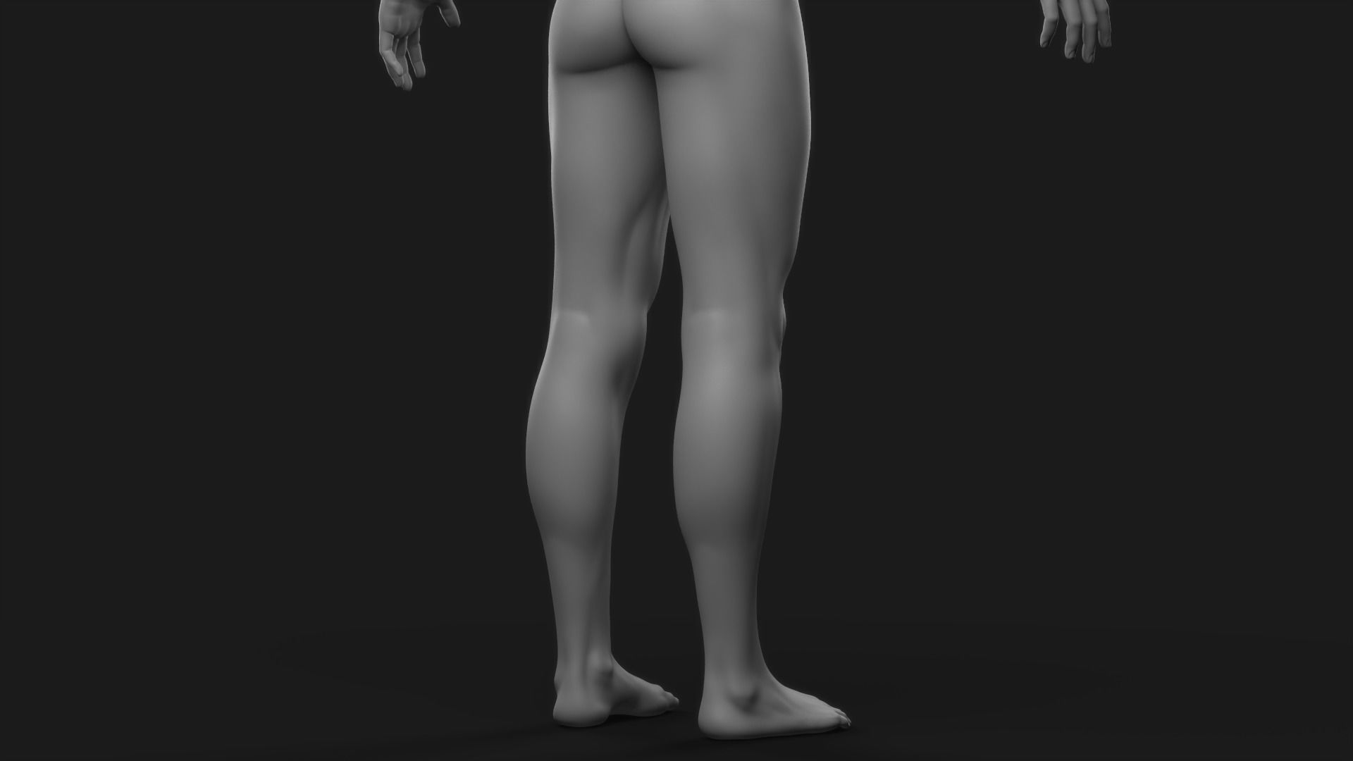 Realistic Man Body Basemesh 3D model_59