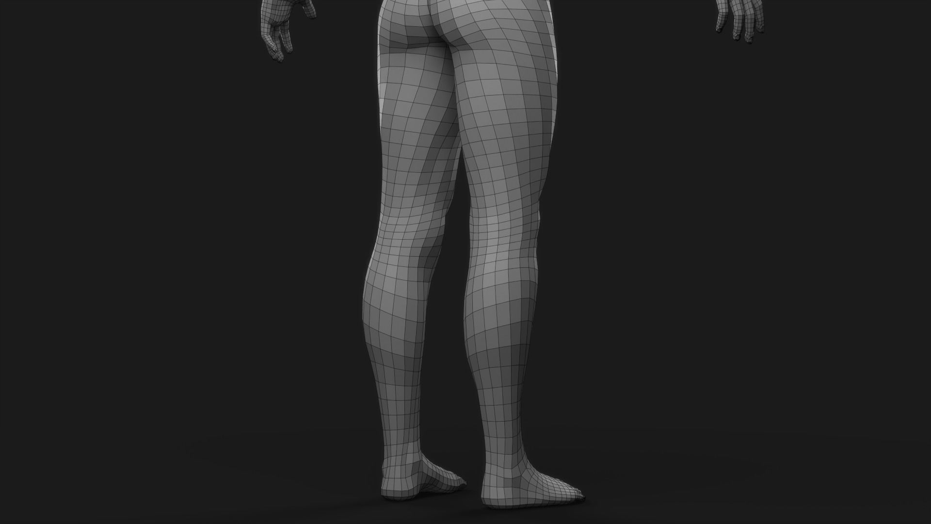 Realistic Man Body Basemesh 3D model_64