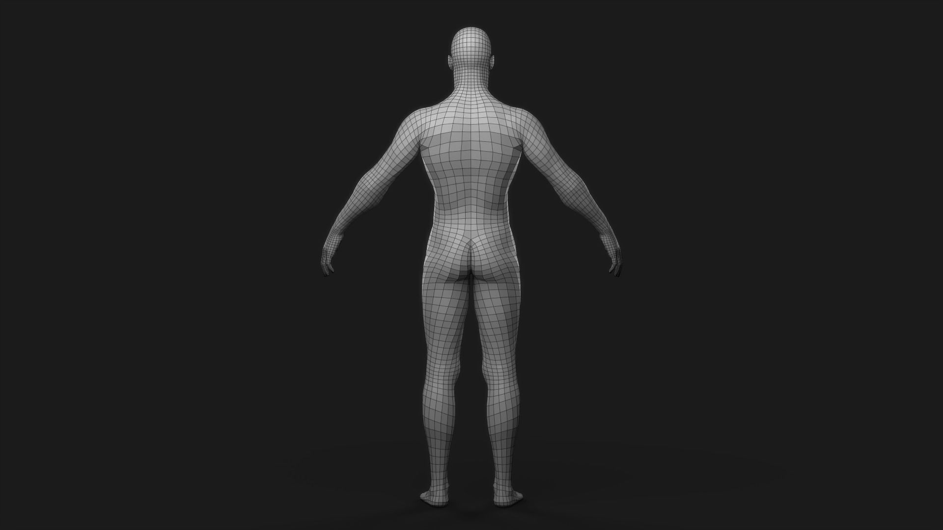 Realistic Man Body Basemesh 3D model_11