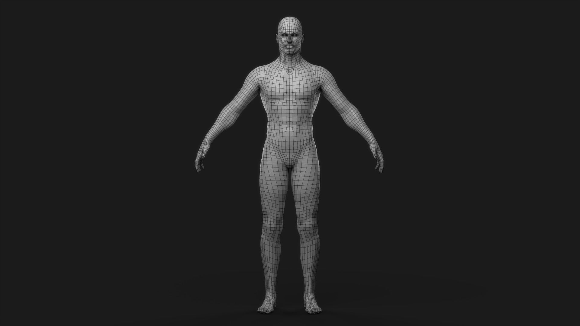 Realistic Man Body Basemesh 3D model_9