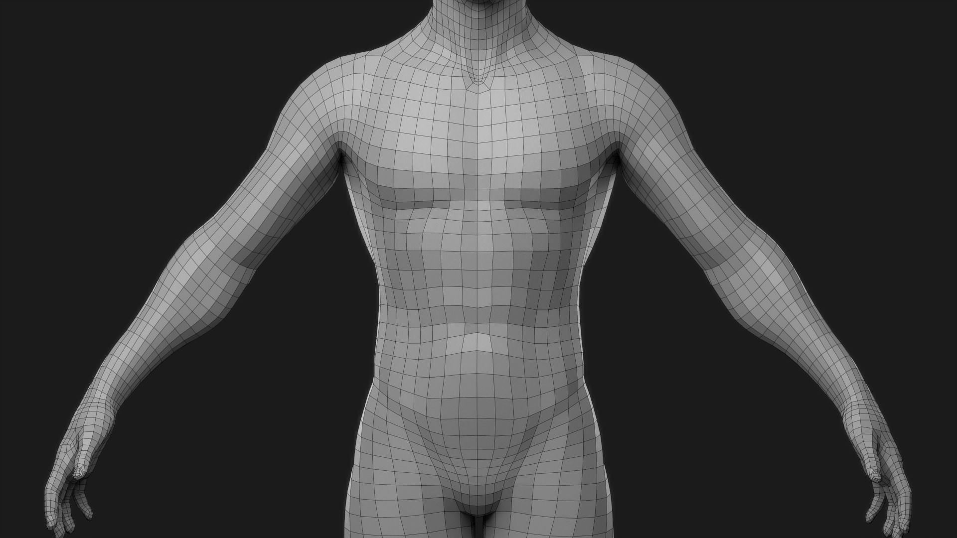 Realistic Man Body Basemesh 3D model_41