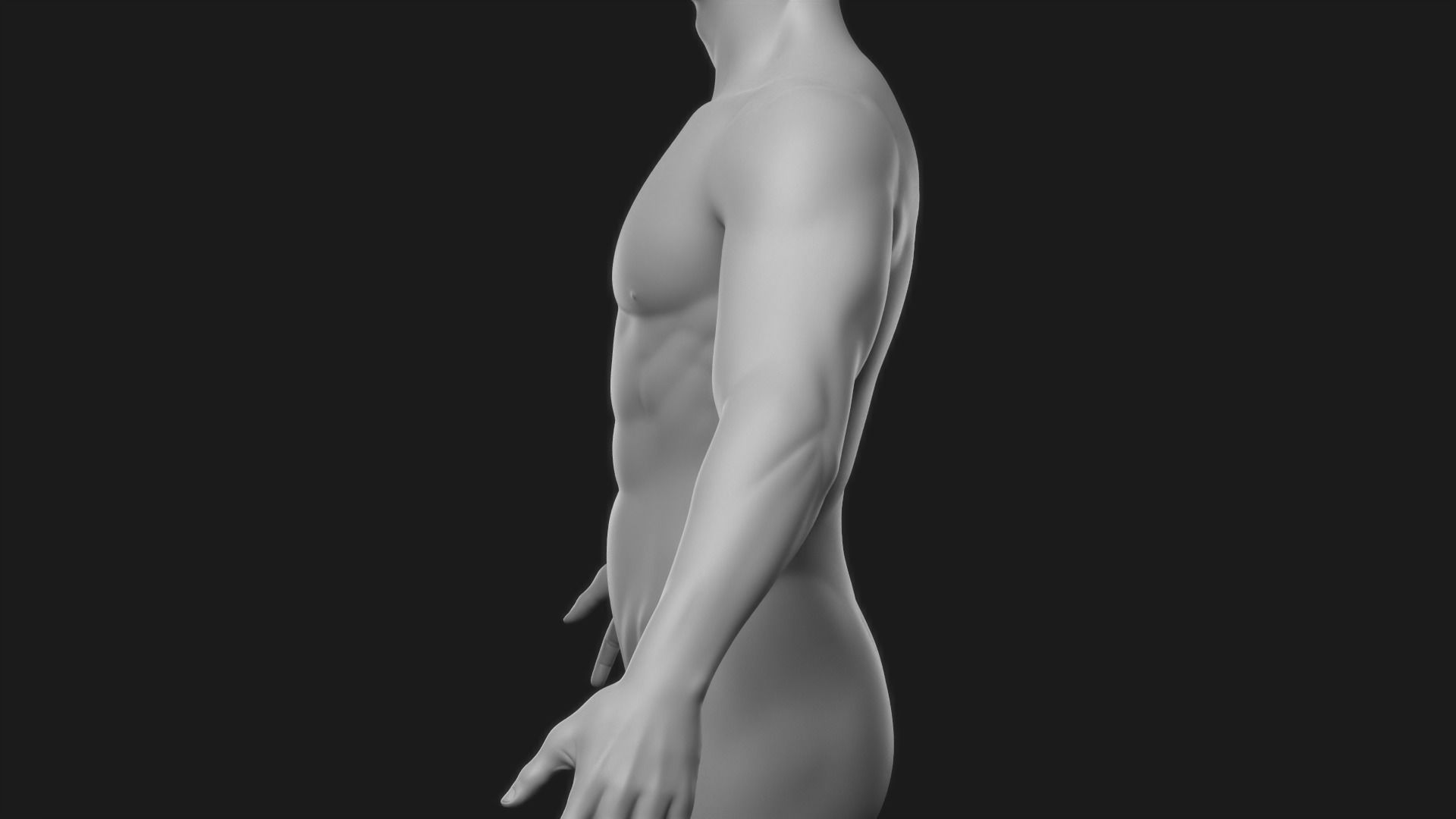 Realistic Man Body Basemesh 3D model_34