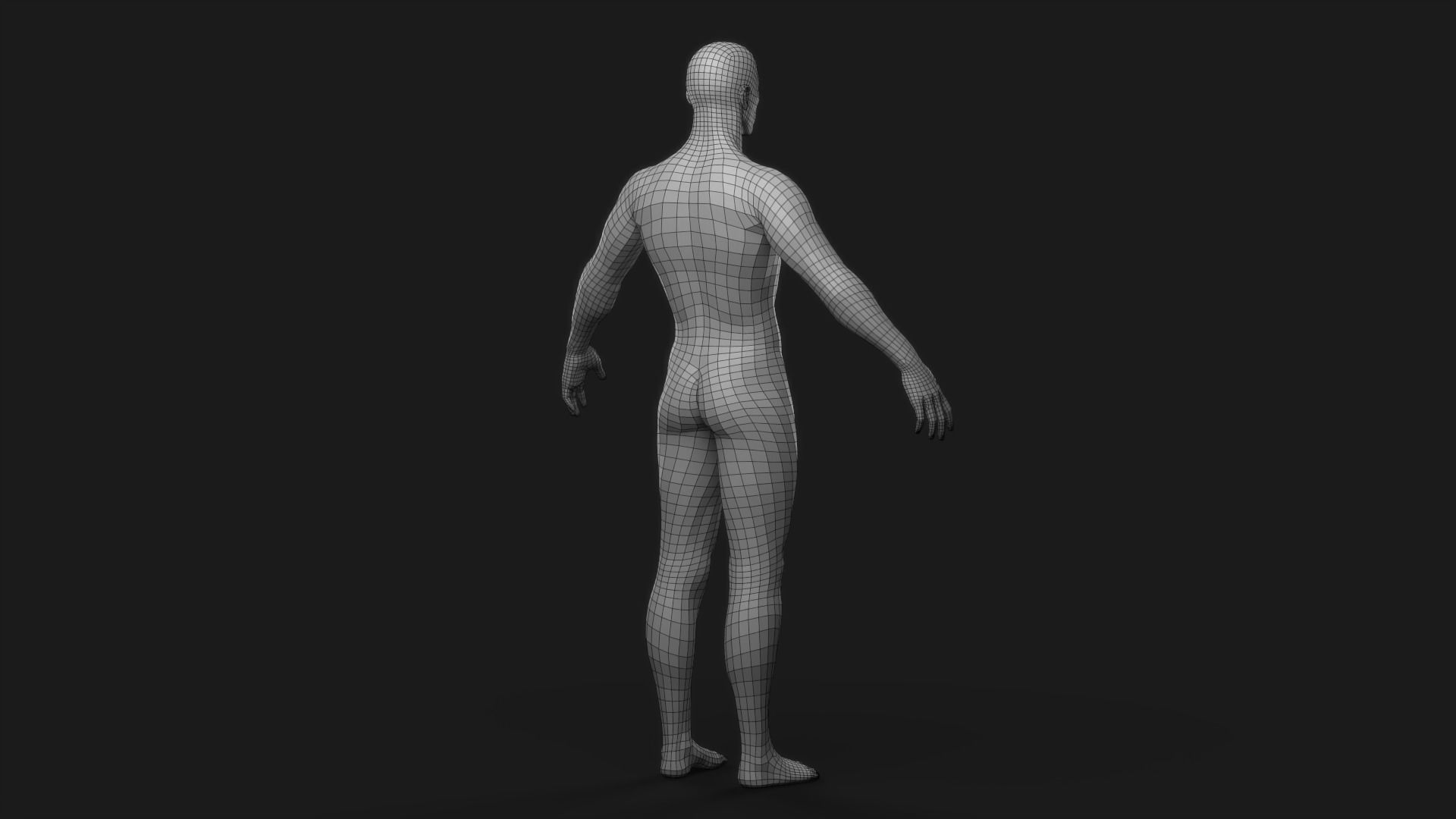 Realistic Man Body Basemesh 3D model_10