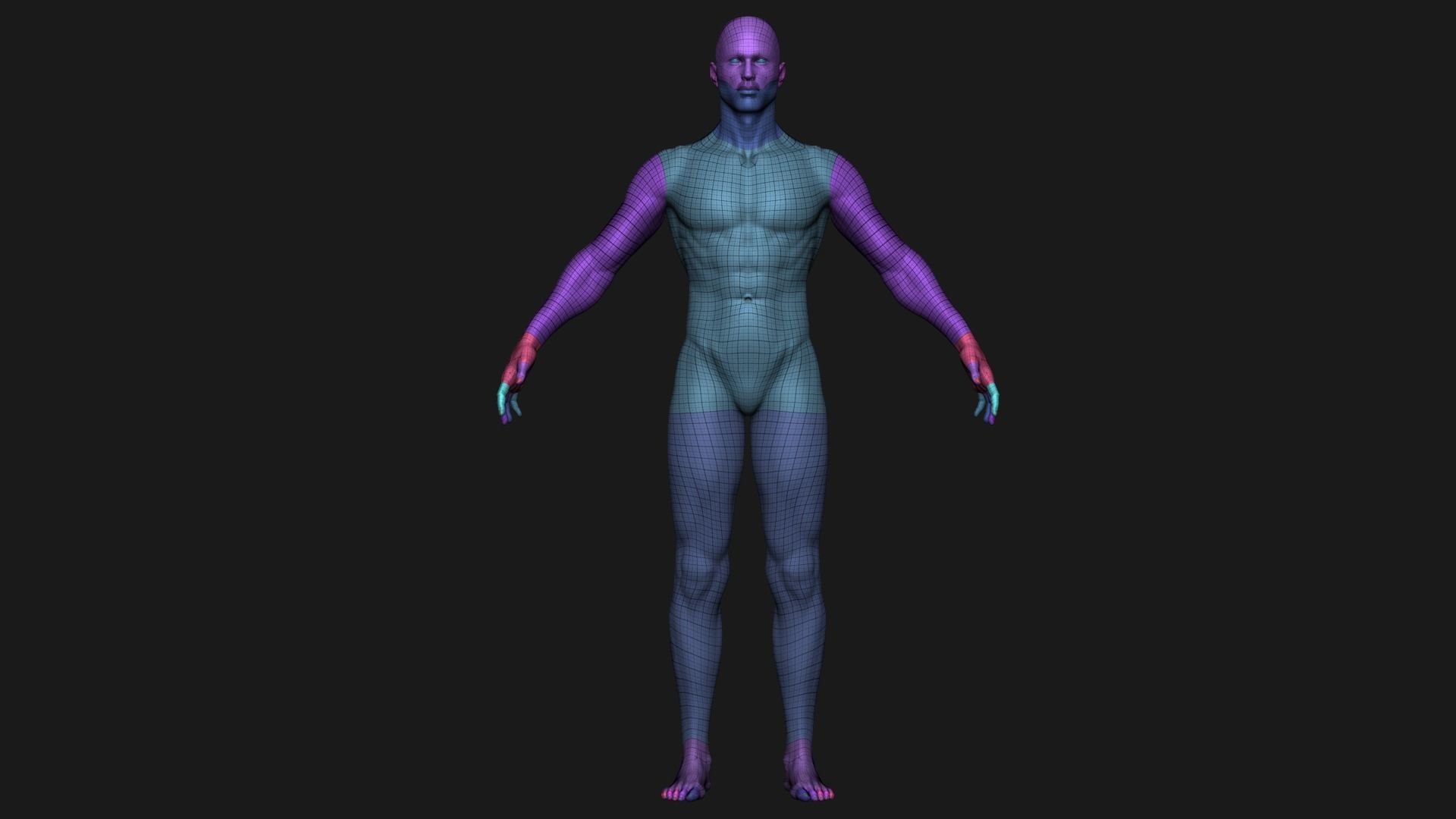 Realistic Man Body Basemesh 3D model_76