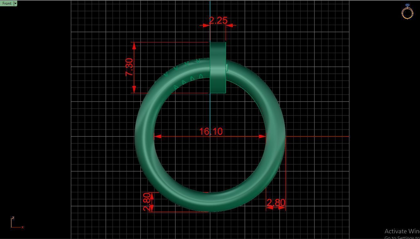 Ring M70 Women ring  Size 5 5 US 3D print model_9