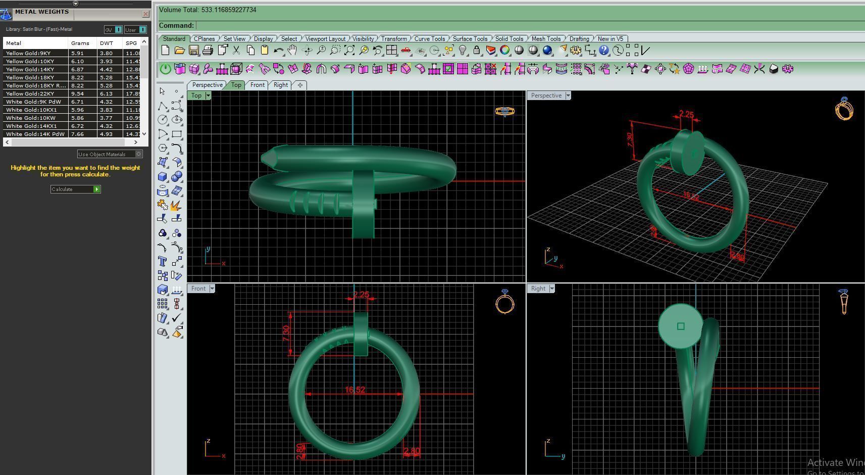 Ring M72 Women ring Size 6 US 3D print model_8