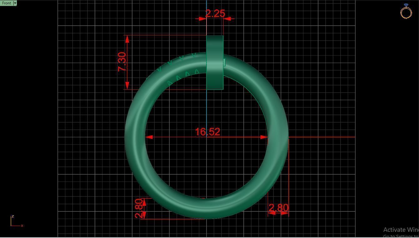 Ring M72 Women ring Size 6 US 3D print model_9