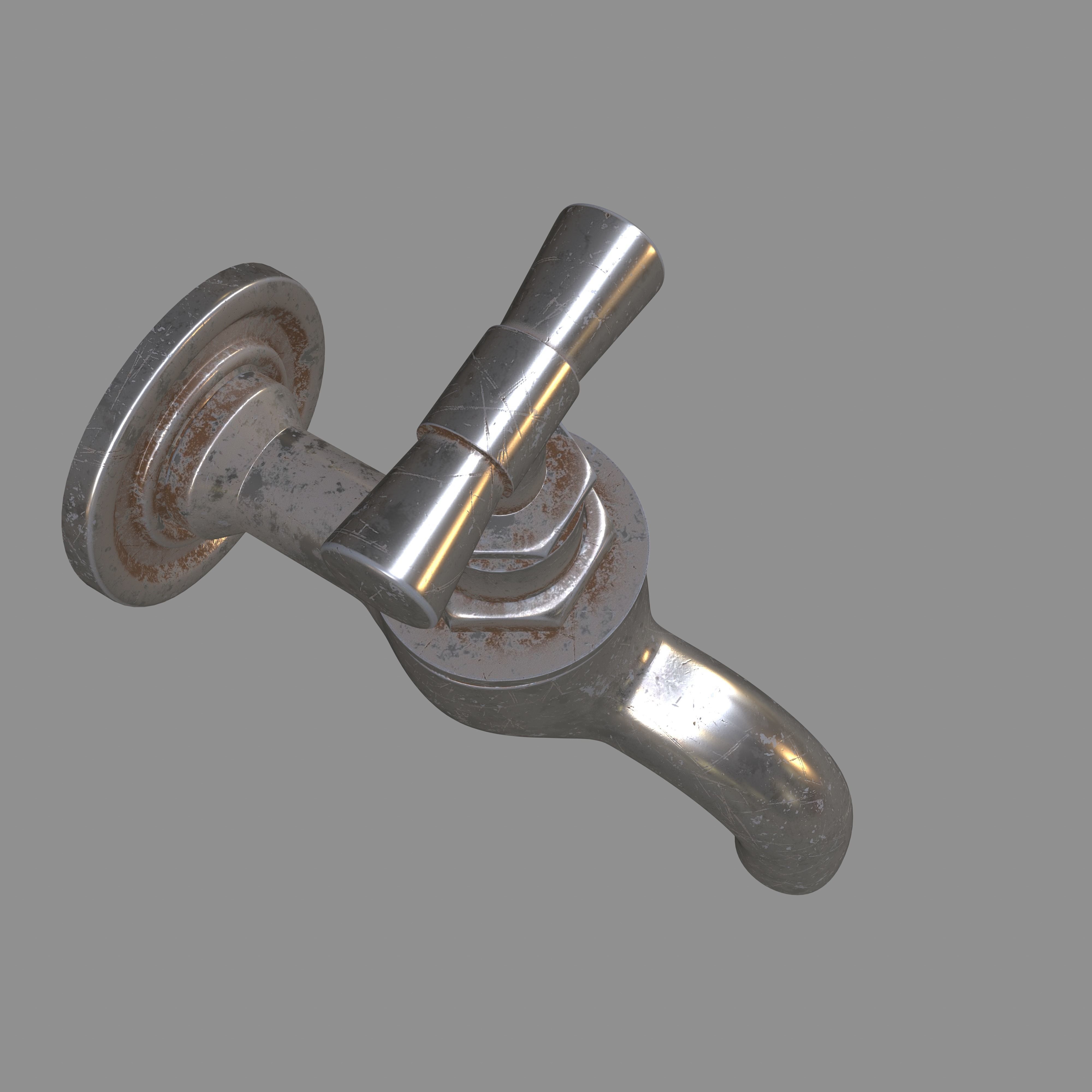 FOUNTAIN MODEL metal faucet Free 3D model_2