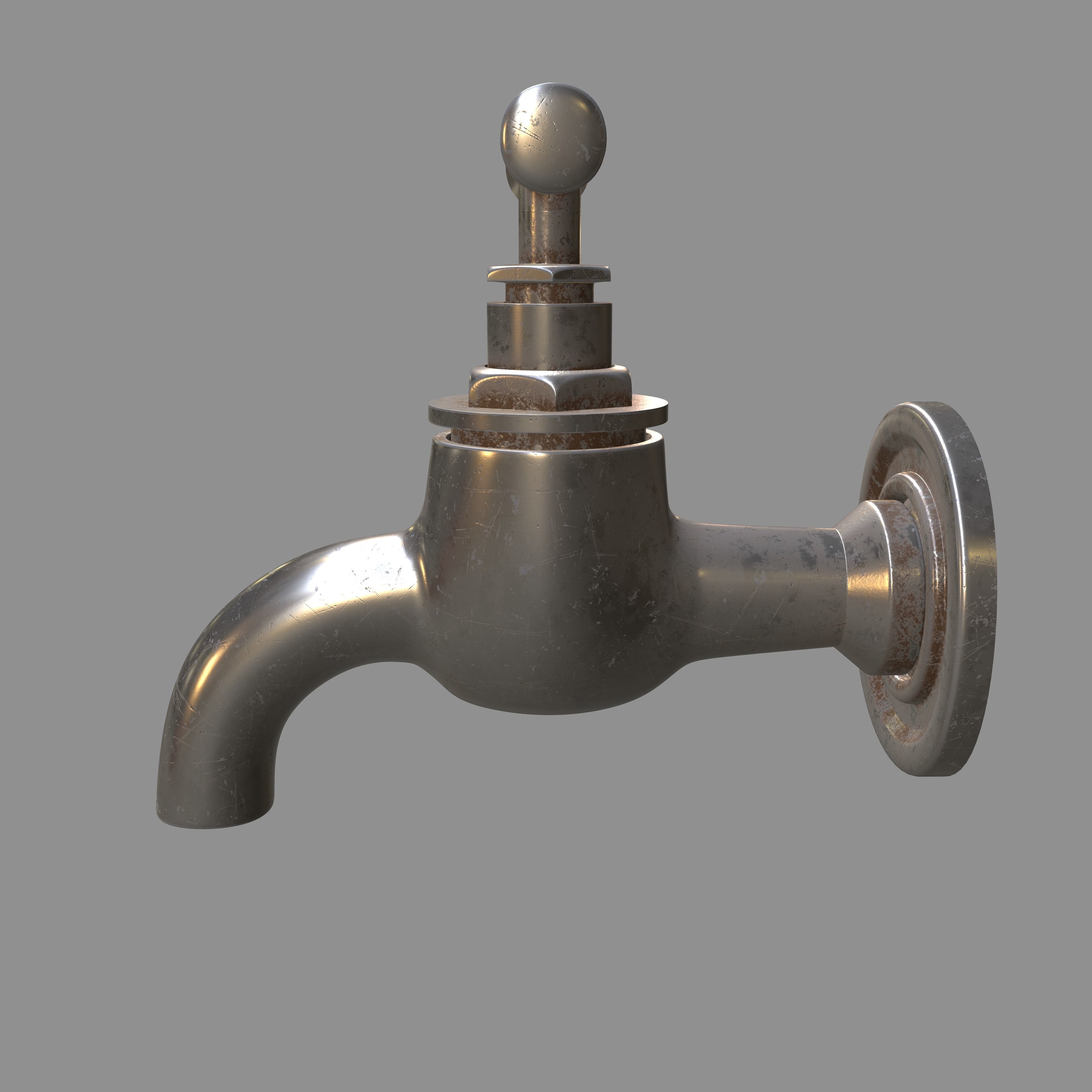 FOUNTAIN MODEL metal faucet Free 3D model_1