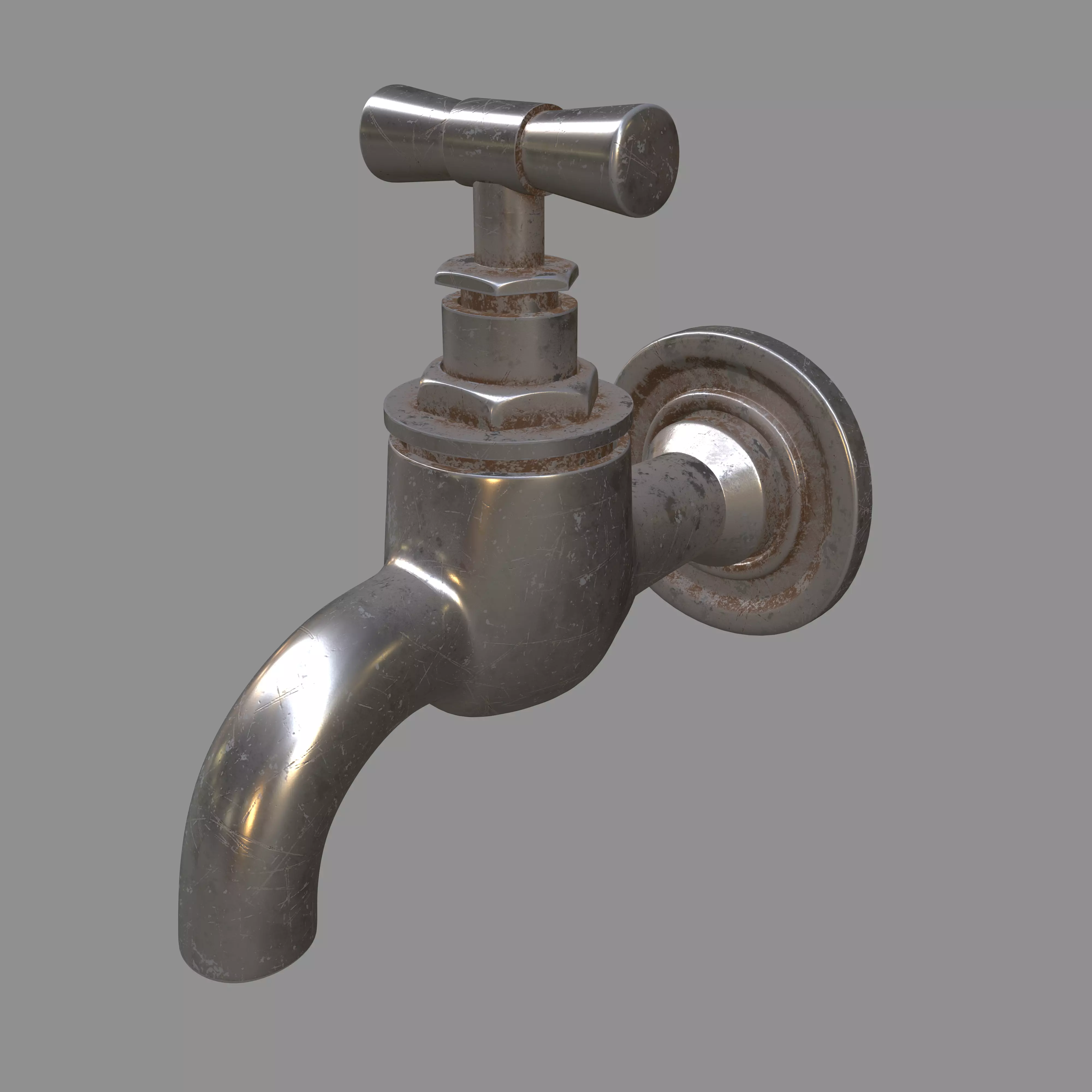 FOUNTAIN MODEL metal faucet Free 3D model_0