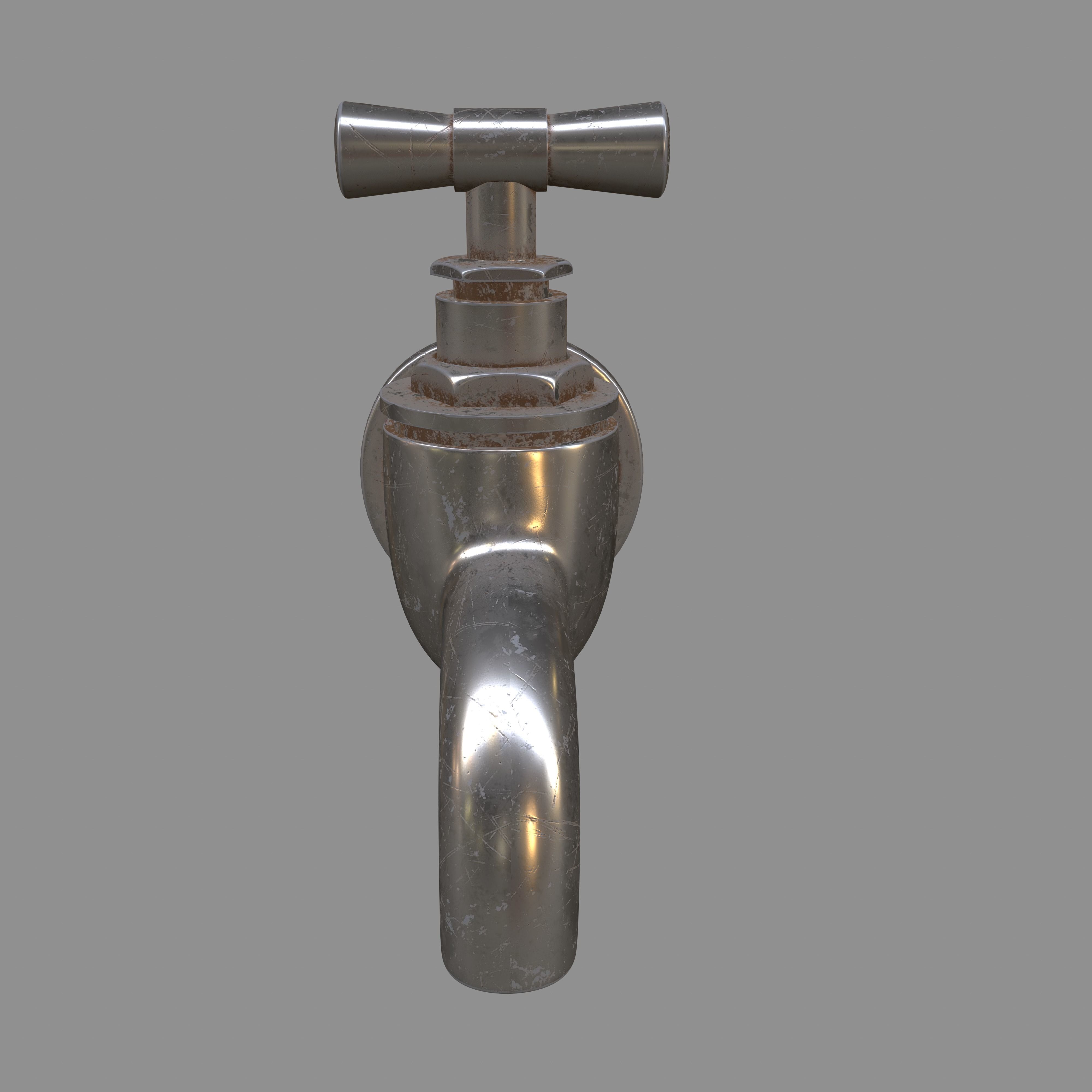 FOUNTAIN MODEL metal faucet Free 3D model_3