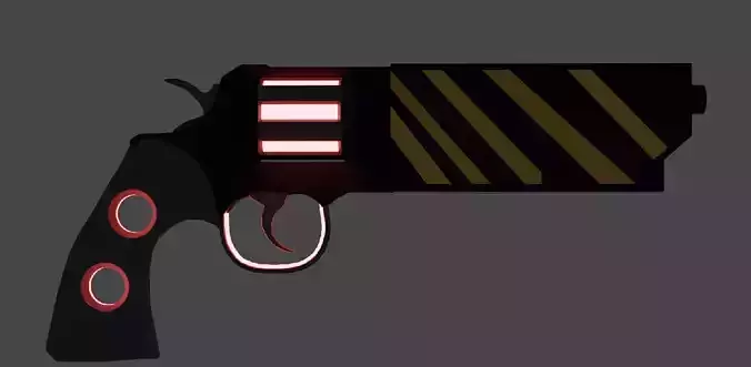 low-poly cyber revolver