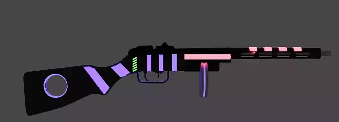 low-poly soviet automatic PPSH in cyberpunk style