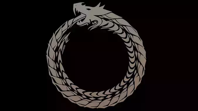 Ouroboros dragon portriat 3D print model