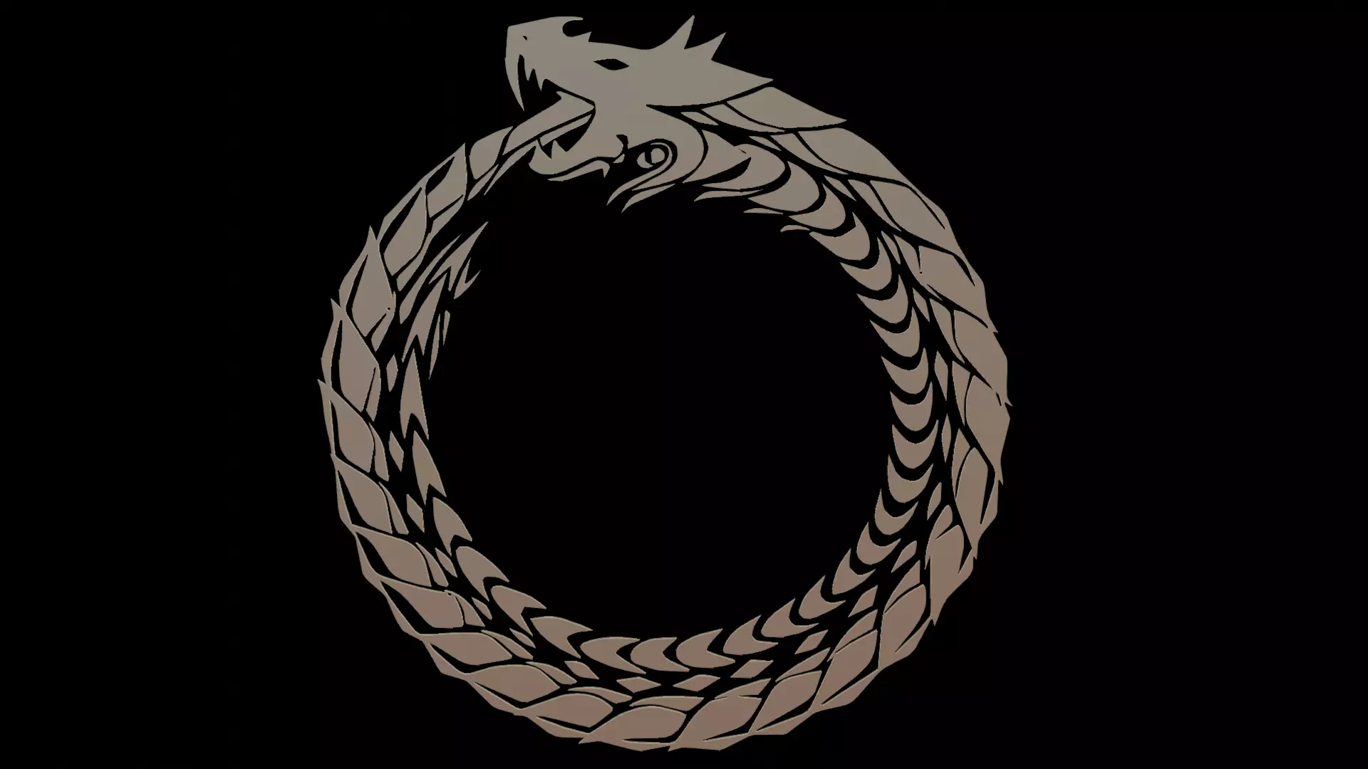 Ouroboros dragon portriat 3D print model