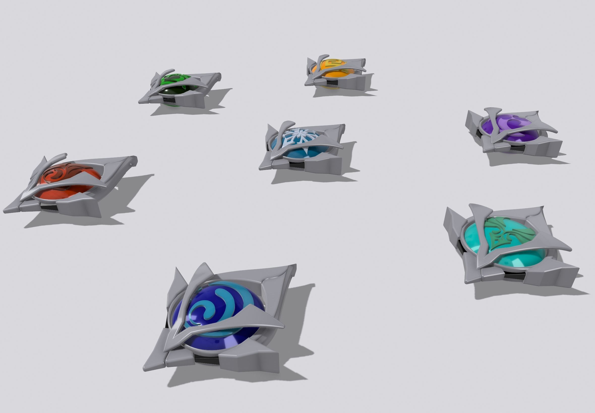 Snezhnaya Visions Pack Genshin Impact 3D print model_1