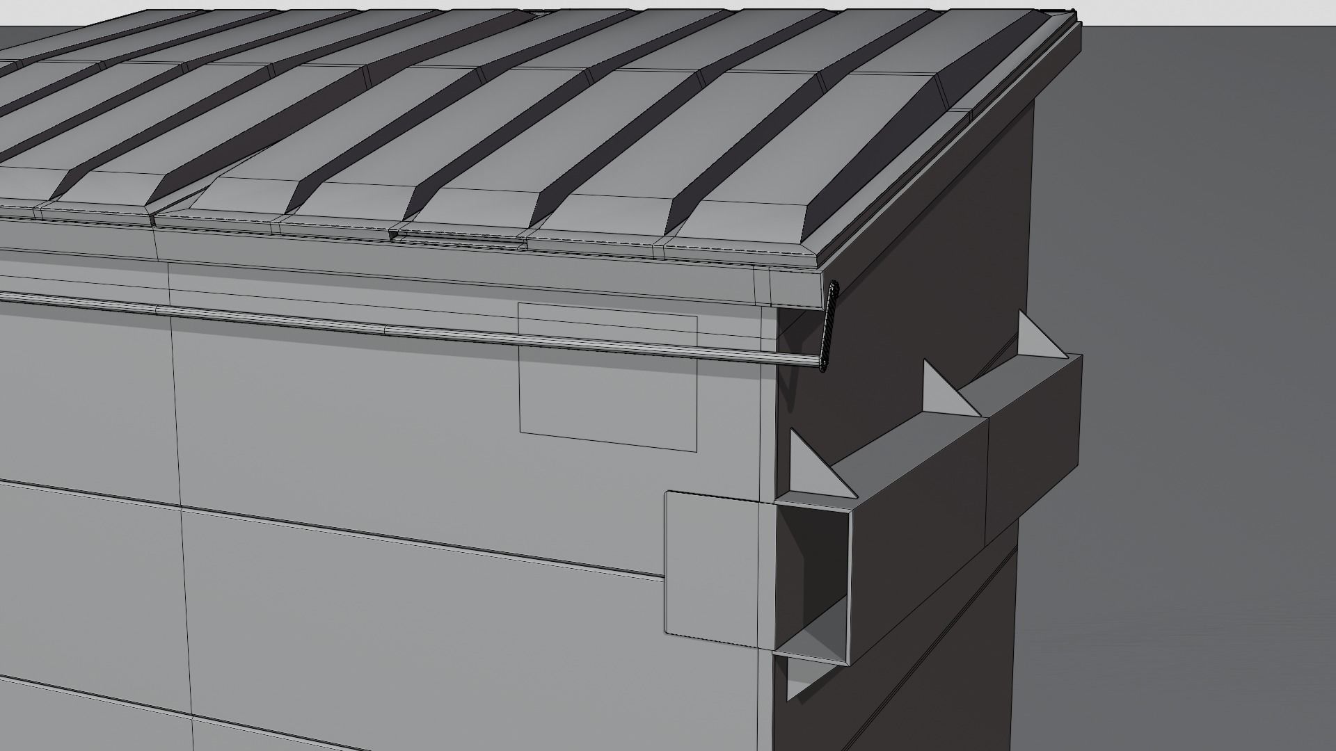 Dumpster trash can on wheels Low-poly 3D model_40