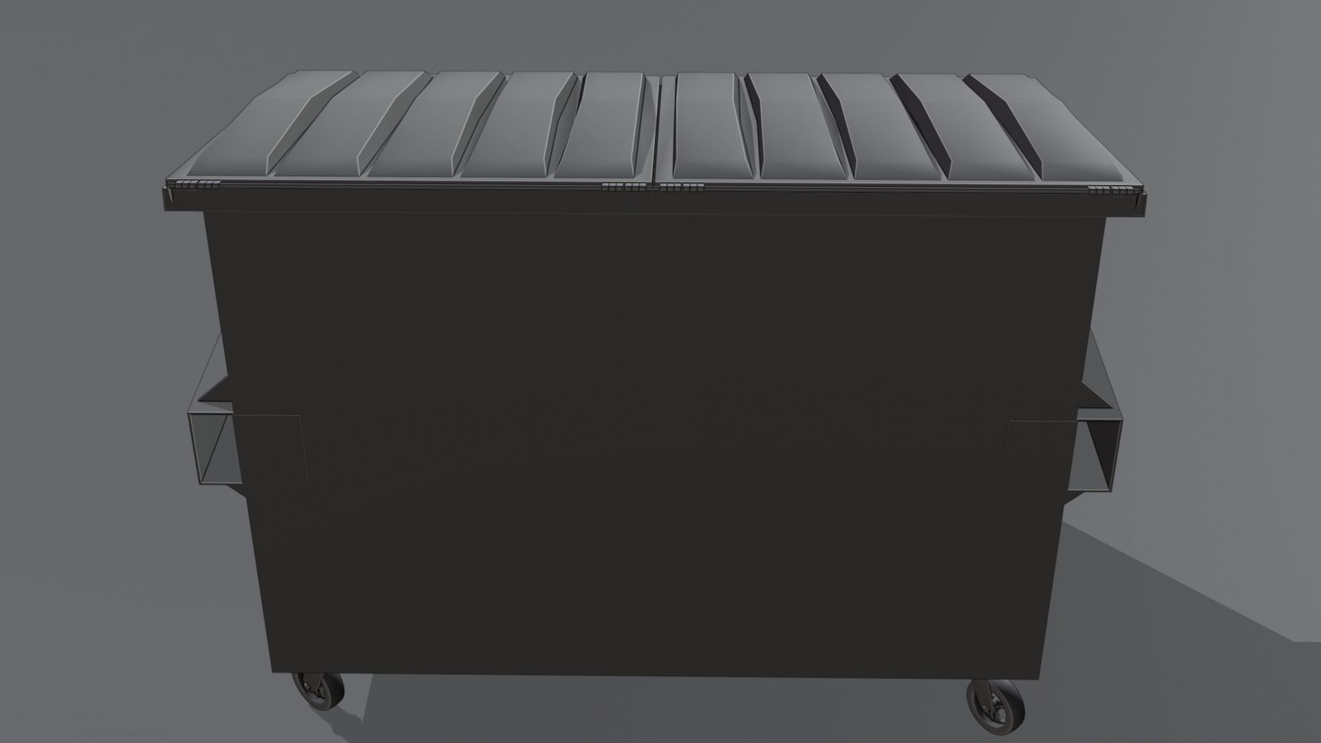 Dumpster trash can on wheels Low-poly 3D model_27