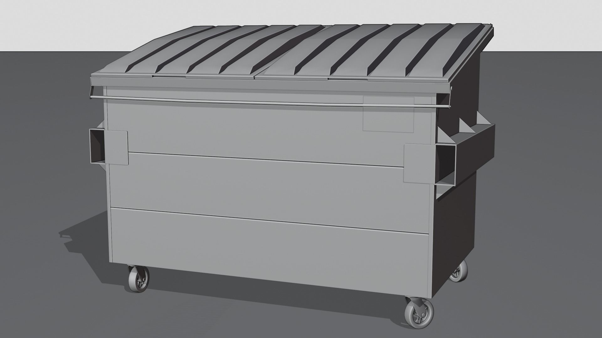 Dumpster trash can on wheels Low-poly 3D model_25