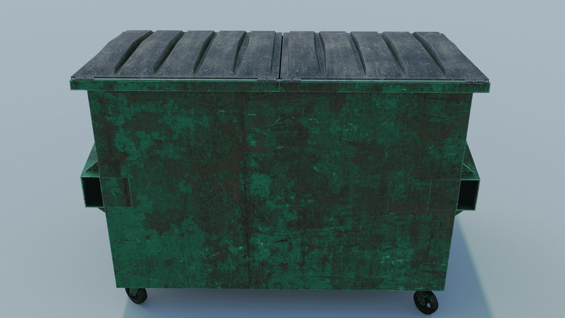 Dumpster trash can on wheels Low-poly 3D model_18
