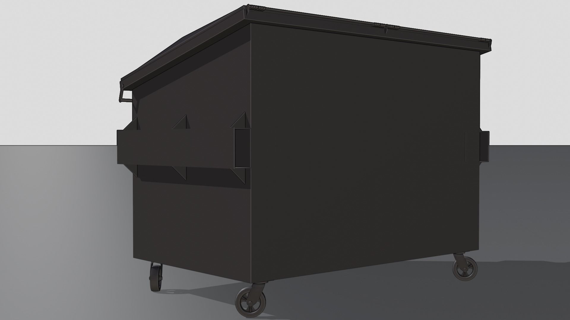 Dumpster trash can on wheels Low-poly 3D model_32