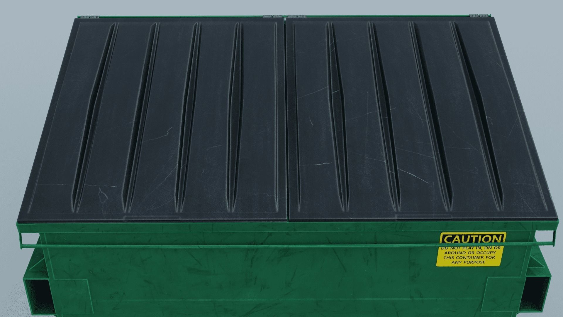 Dumpster trash can on wheels Low-poly 3D model_11