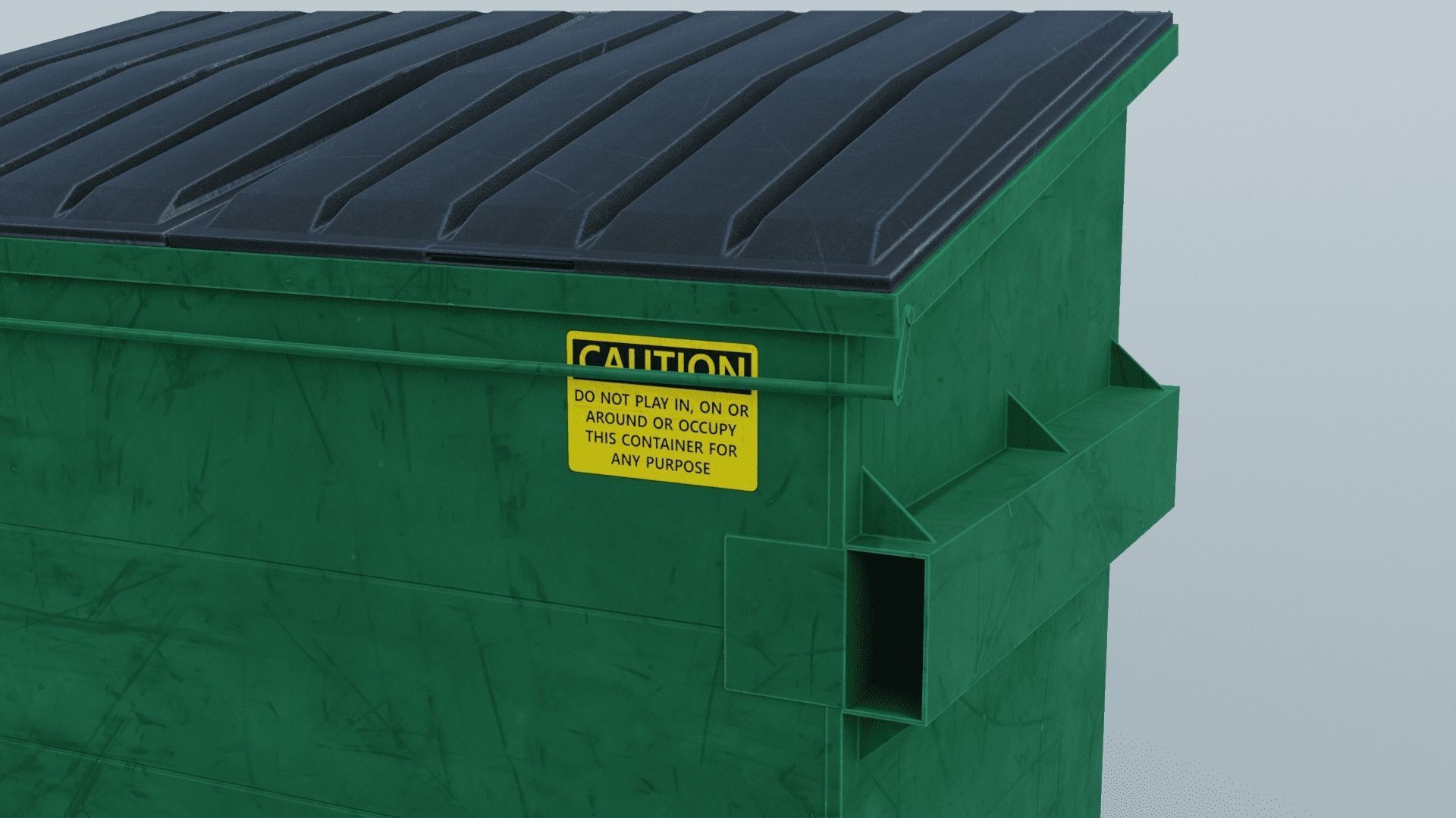 Dumpster trash can on wheels Low-poly 3D model_12
