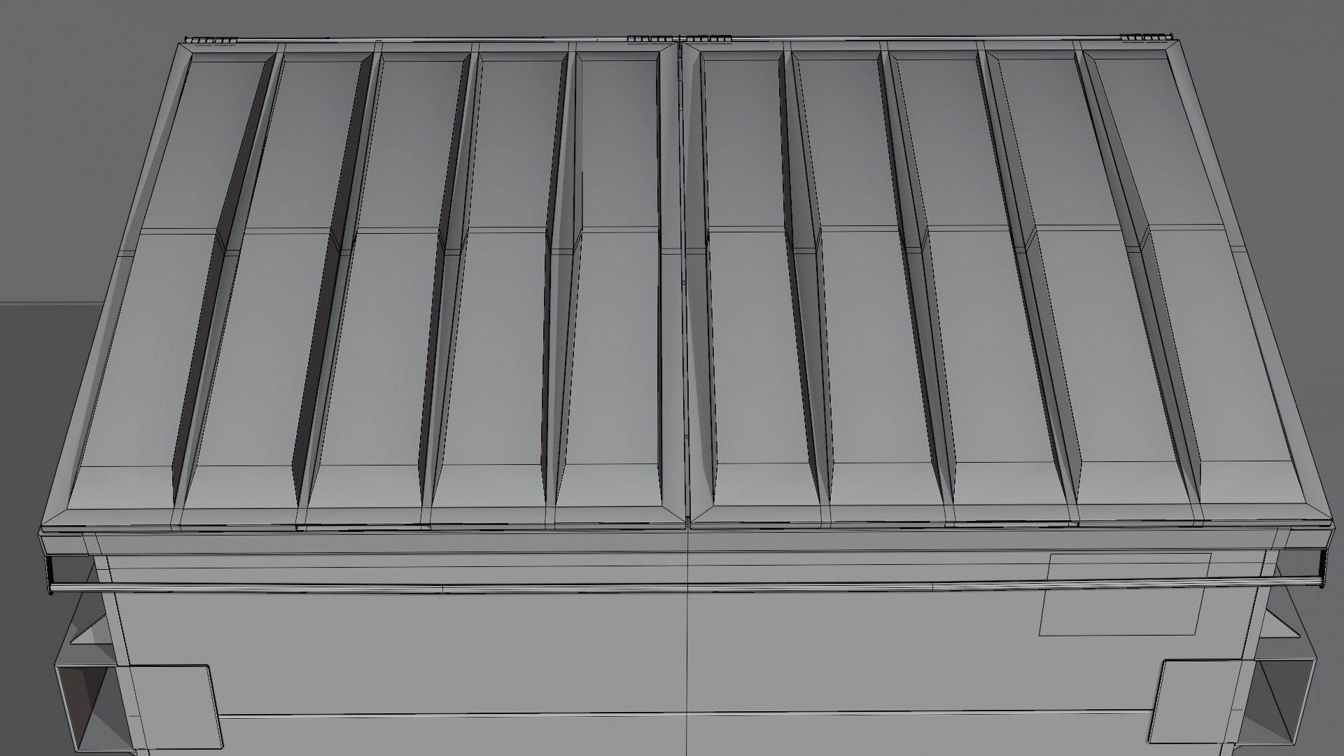 Dumpster trash can on wheels Low-poly 3D model_39