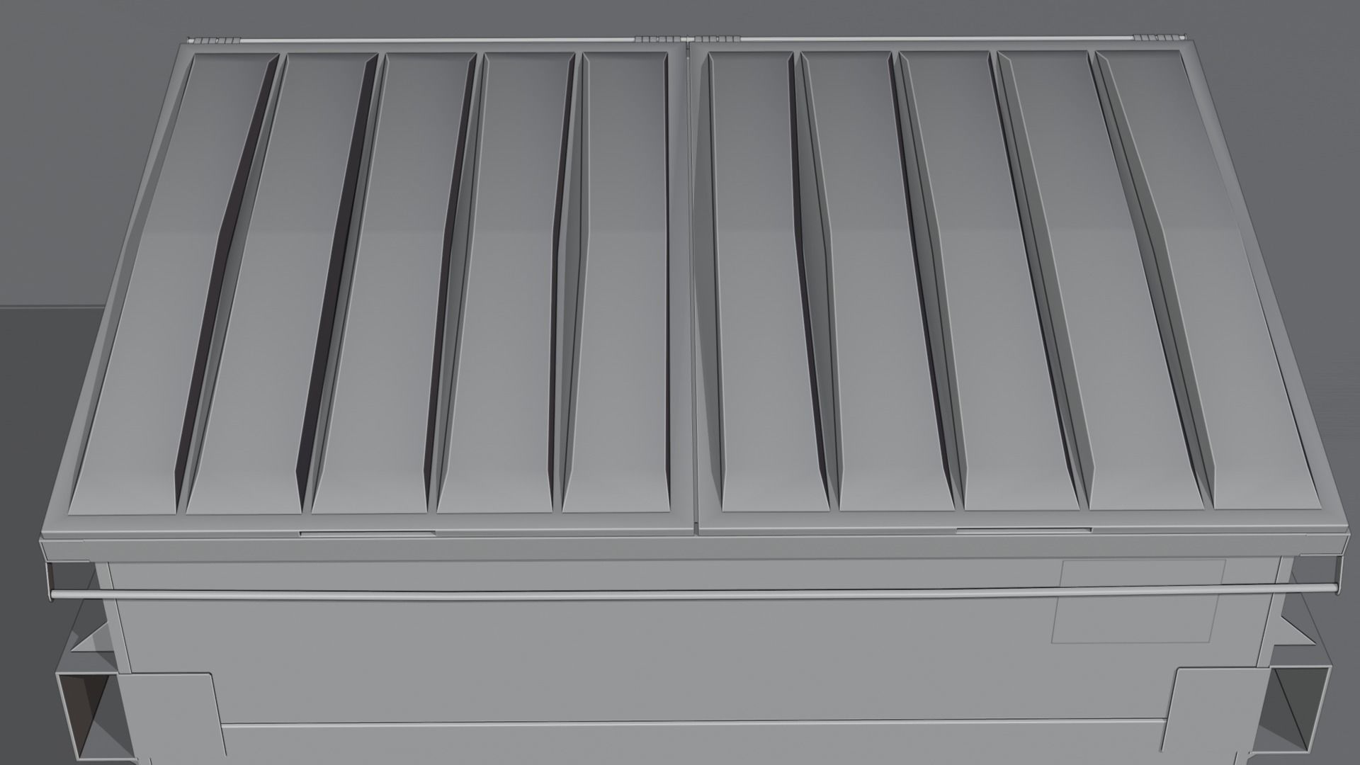 Dumpster trash can on wheels Low-poly 3D model_30