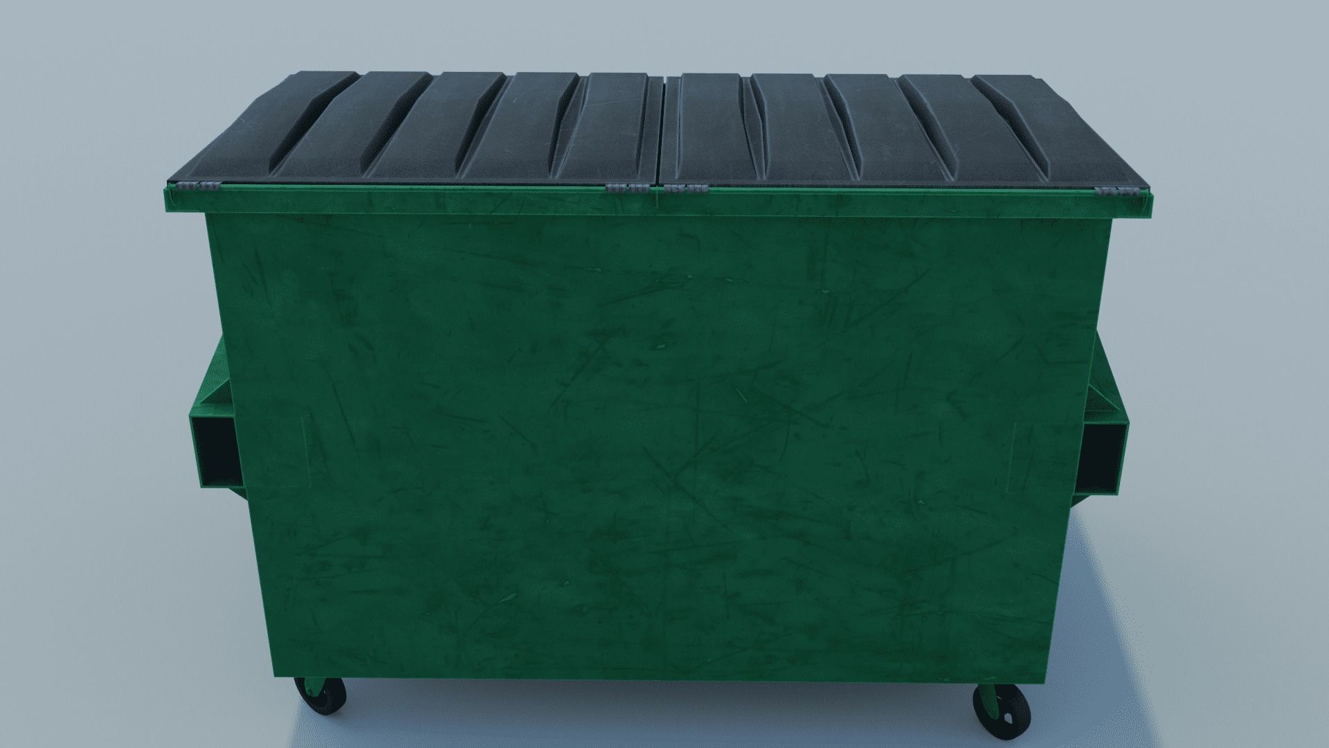 Dumpster trash can on wheels Low-poly 3D model_8