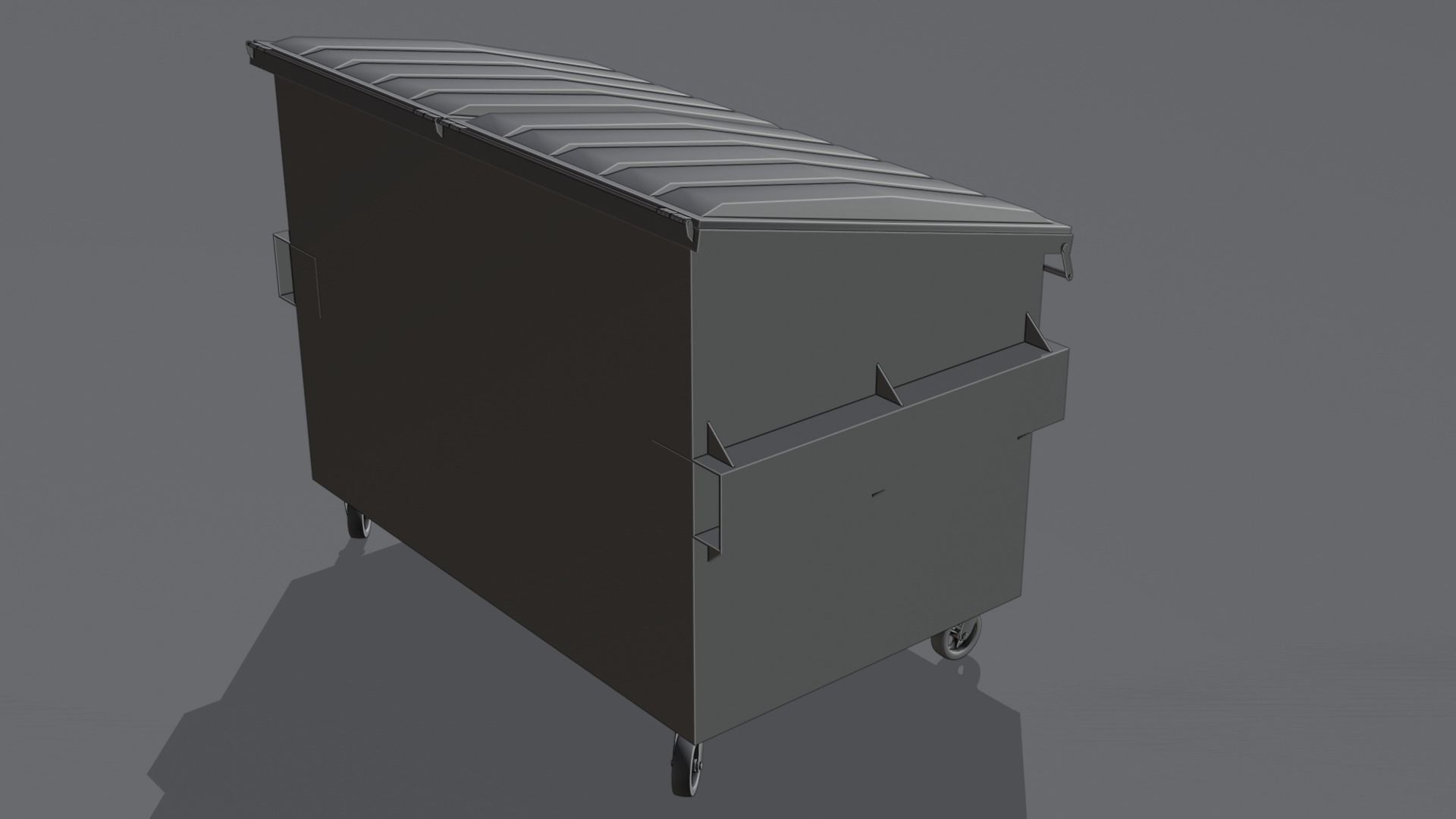 Dumpster trash can on wheels Low-poly 3D model_33