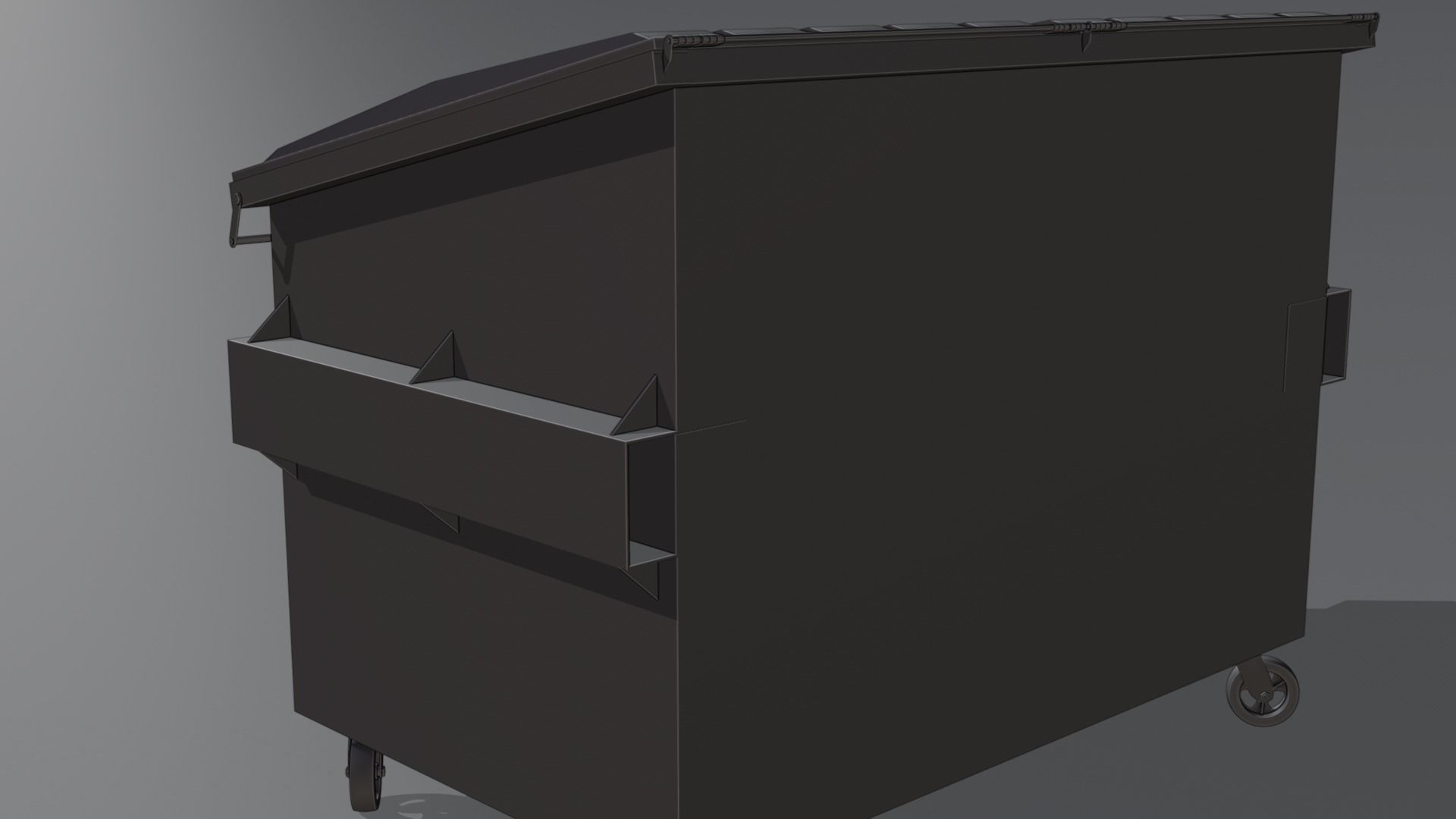 Dumpster trash can on wheels Low-poly 3D model_29