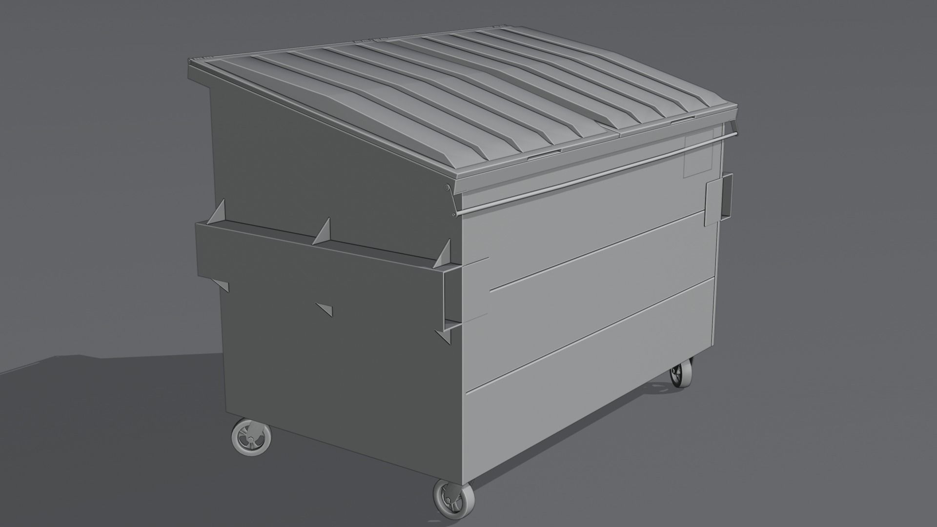 Dumpster trash can on wheels Low-poly 3D model_26