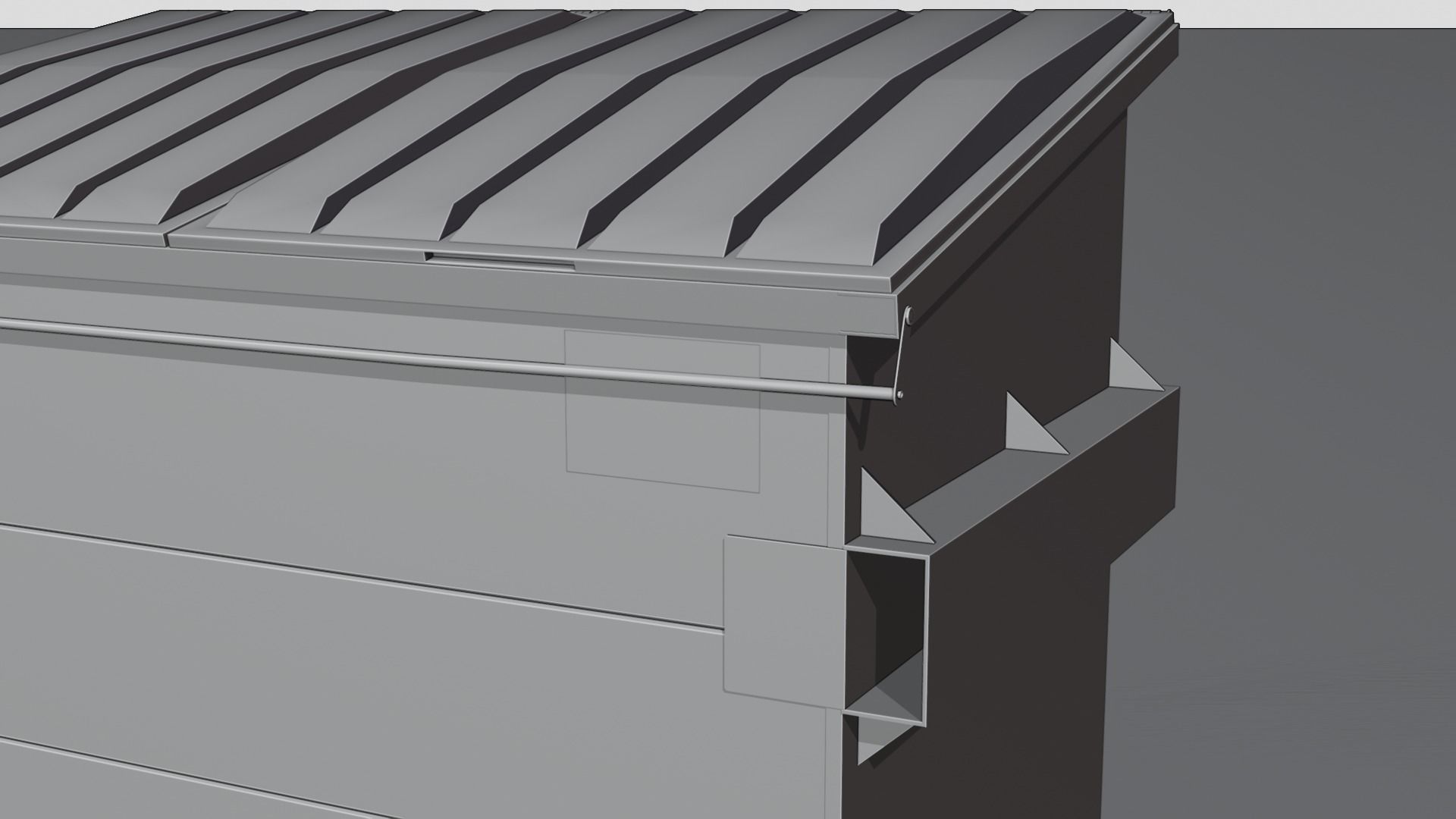 Dumpster trash can on wheels Low-poly 3D model_31