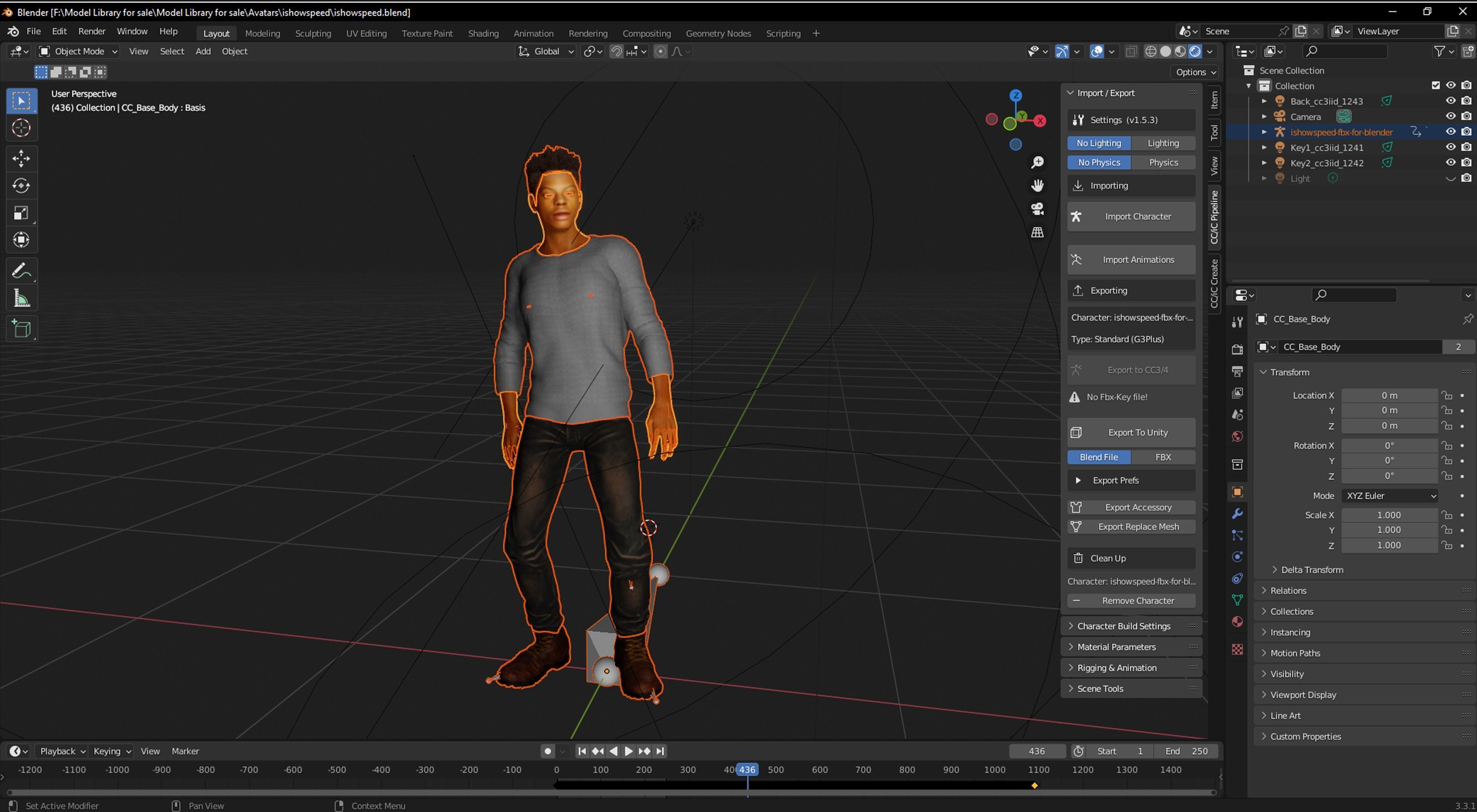 Man 3D Rigged model ready for animation Low-poly 3D model_17