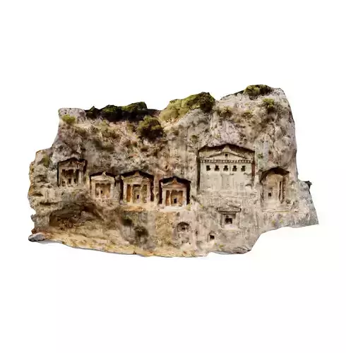 Model of Lycian ancient King Tombs  in Dalyan Turkey 3D print model