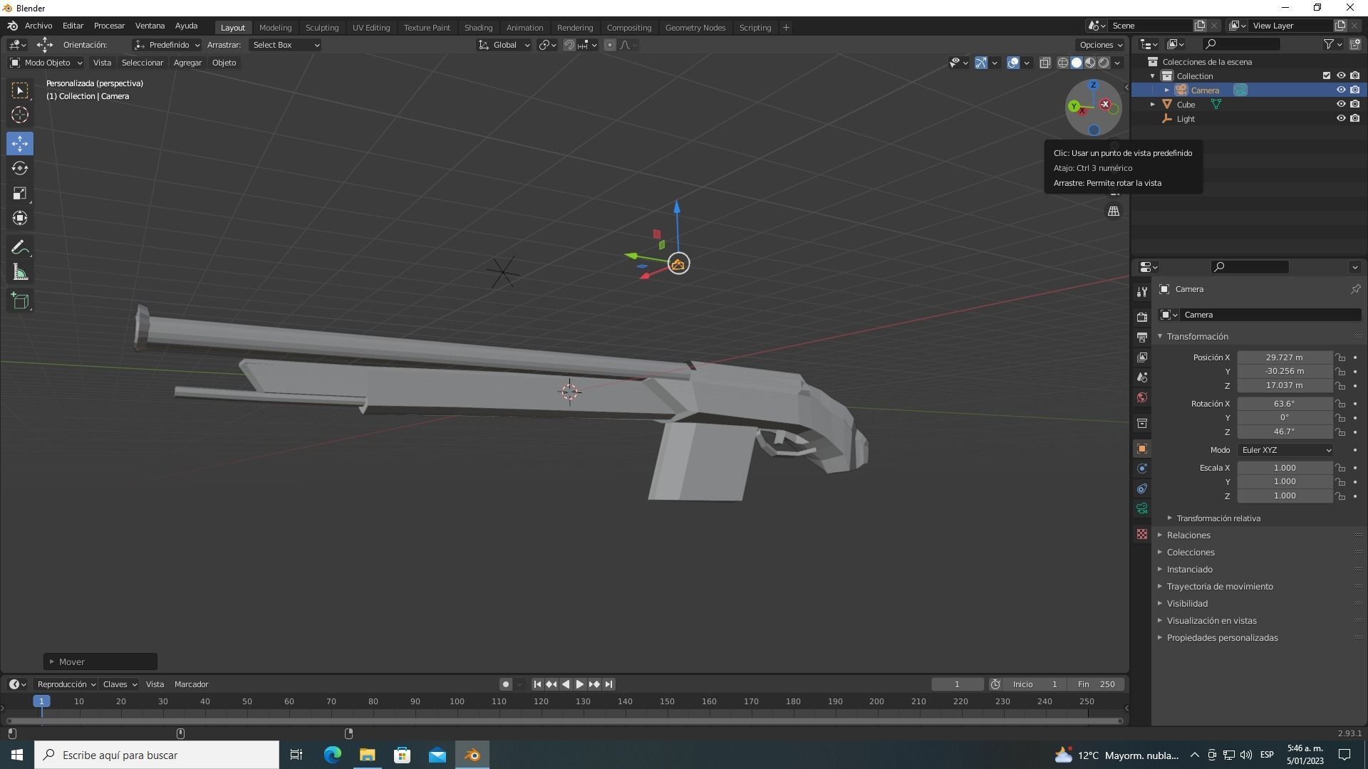 futuristic shotgun 3D model_1