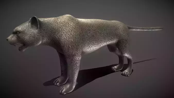 Leopard Bronze Statue