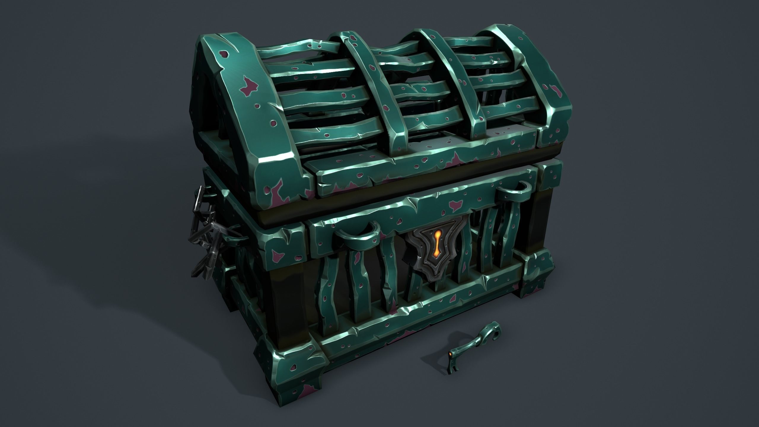 Prison chest Low-poly 3D model_4